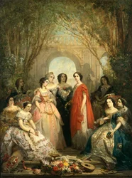 Le donne della Comédie Française nei loro costumi, 1855